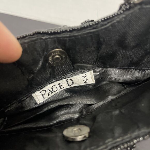 Vintage Page D. Black Beaded Evening Mini Purse Bag Clutched Victorian - Picture 4 of 6